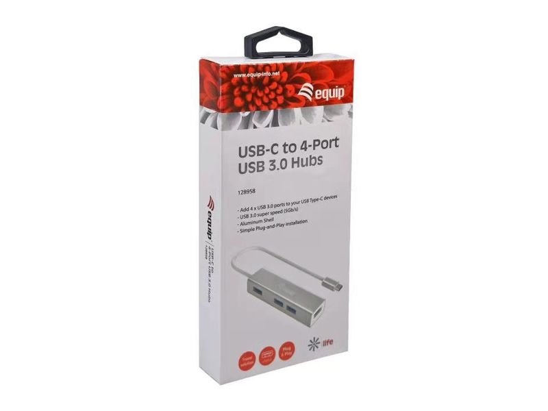 Equip-128958-hub-di-interfaccia-USB-3.2-Gen-1--3.1-Gen-1--Type-C-5000-Mbit-s-Argento--Equip-128958-USB-C-to-4-port-USB-3