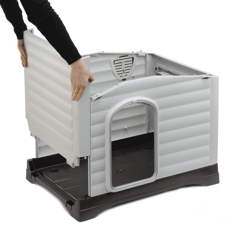 Ferplast-Cuccia-Cane-Esterno-Casetta-per-Cani-Cuccia-per-Cani-Taglia-Grande-Lato-Apribile-Sistema-di-Drenaggio-Griglia-di-Aerazione-111-x-84-x-h-79-cm-DOGVILLA-110-Cuccia-Cane-Plastica