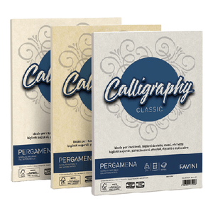 Carta CALLIGRAPHY PERGAMENA 190gr A4 50fg nocciola 04 FAVINI