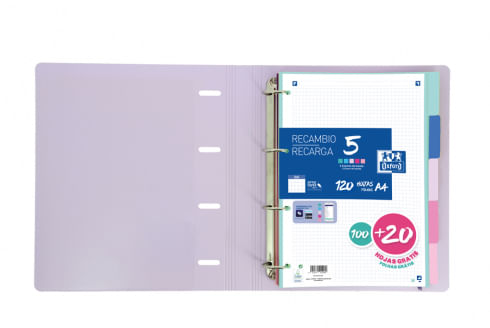 Divisori-A4-Oxford-Strongline-5-Posizioni---Plastica-Opaca-Resistente---4-Fori-per-un-Facile-Posizionamento---Spessore-5
