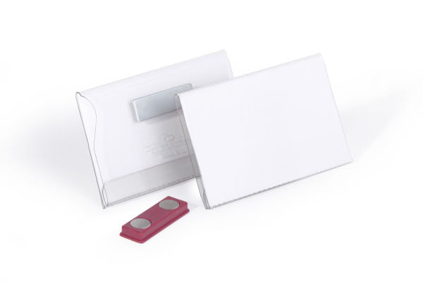 Durable Porta nome durevole con magnete per tessuti - Con unghia per un facile inserimento della carta