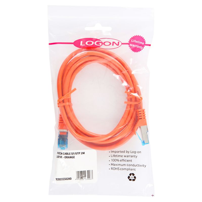 PATCH-CABLE-SF-UTP-0.5M-----CAT5E---ORANGE---Warranty-24M