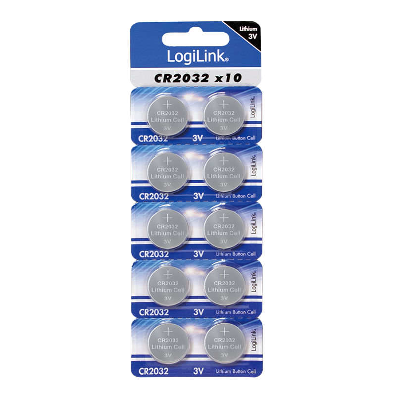 LogiLink-CR2032B10-batteria-per-uso-domestico-Batteria-monouso-CR2032-Litio--Household-Battery-Single-Use---Battery-Cr20