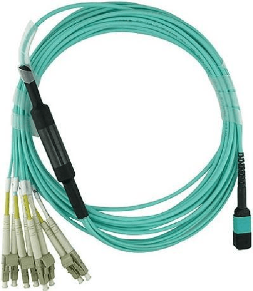 BLUEOPTICS Cavo patch multimodale OM3 MPO-4xLC compatibile AV2B da 1 metro