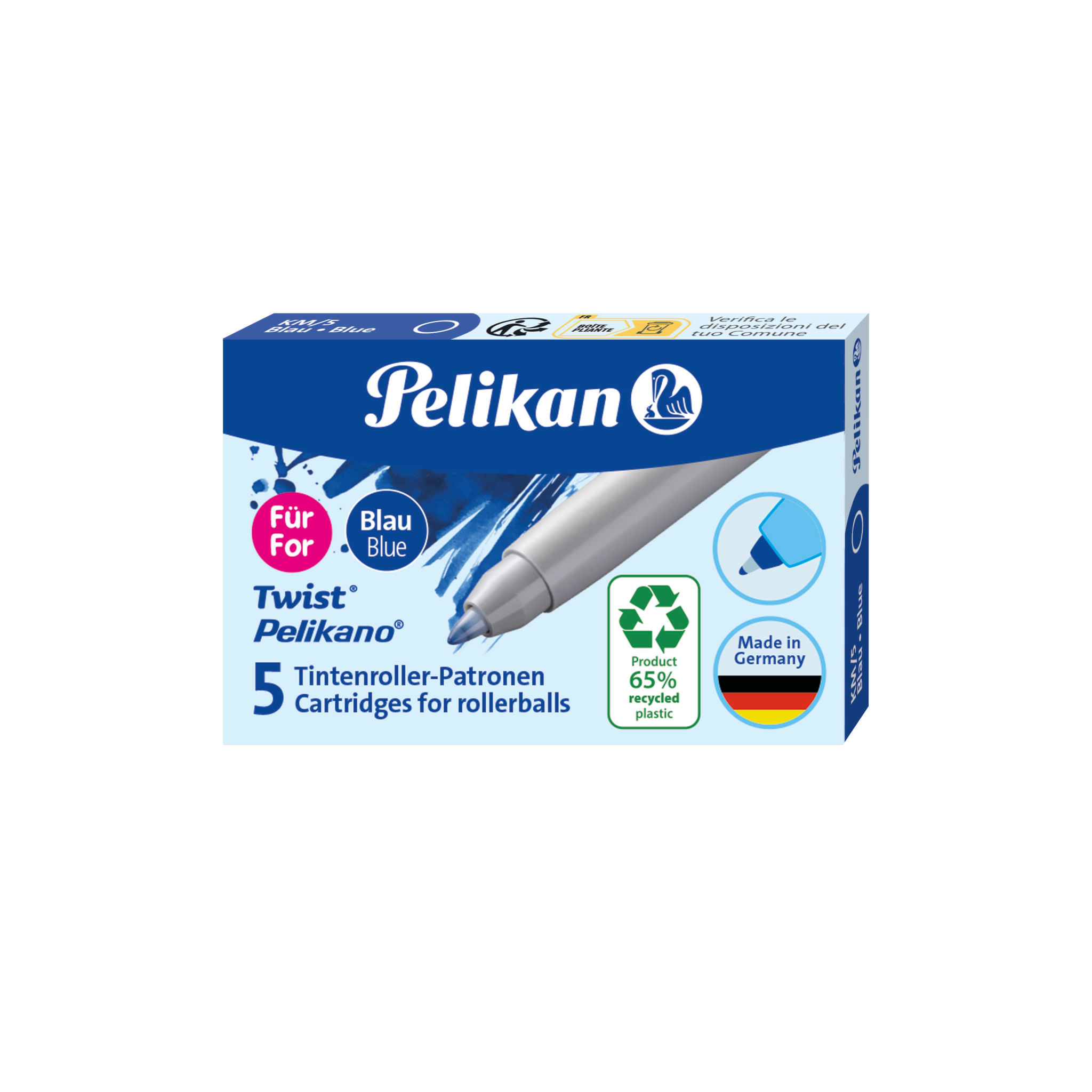 PELIKAN Scatola 5 cartucce sferografica KM5 ECO blue royal Pelikan