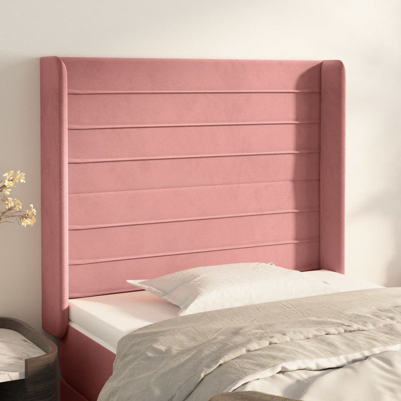 Testiera-ad-Orecchio-Rosa-83x16x78-88-cm-in-Velluto