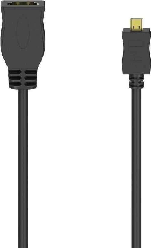 Hama 00205168 cavo HDMI 0,1 m HDMI tipo D [Micro] HDMI tipo A [Standard] Nero (Hama HDMI Type-D [Micro] Male to HDMI Fem
