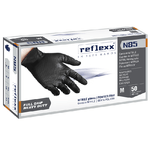 Conf 50 Guanti In Nitrile N85B nero tg L ultra resistenti Reflexx