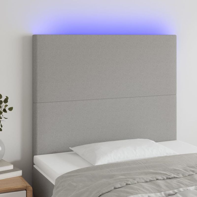 Testiera-a-LED-Grigio-Chiaro-100x5x78-88-cm-in-Tessuto