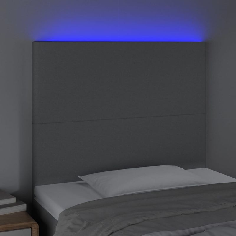 Testiera-a-LED-Grigio-Chiaro-100x5x78-88-cm-in-Tessuto