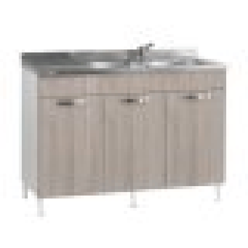 Sottolavello 120 cm con 3 ante olmo lavello incluso