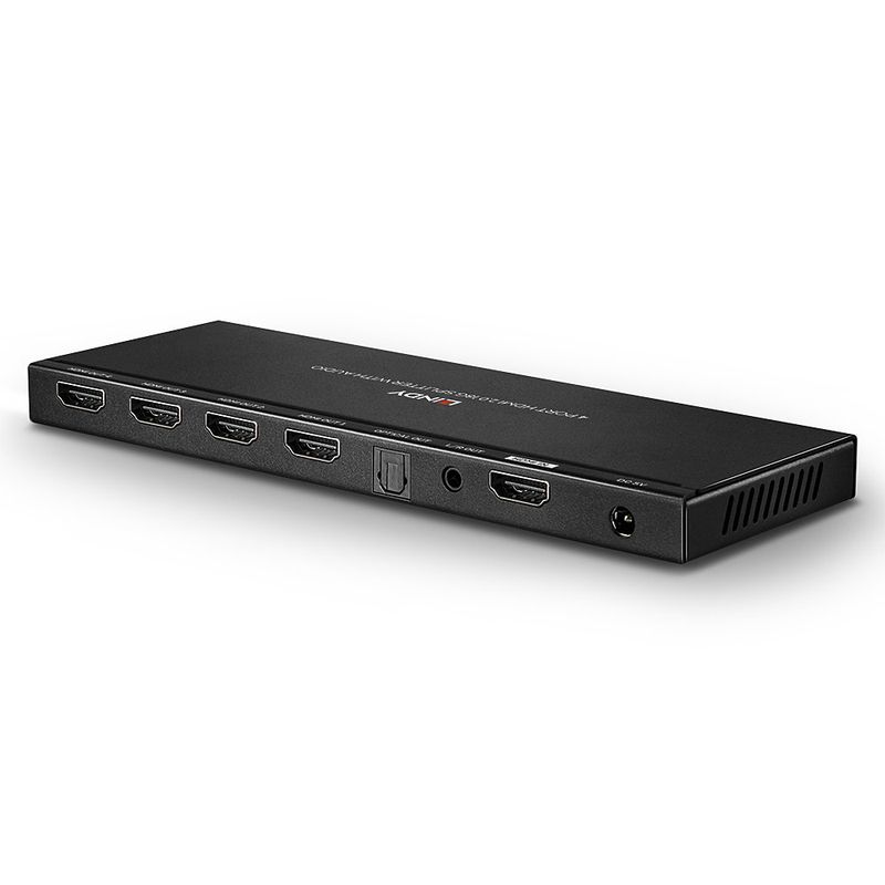 SPLITTER-HDMI-LINDY-18G-con-Audio-e-Downscaling-4-Porte---Supporta-risoluzioni-fino-a-4K-60Hz-4-4-4---38231