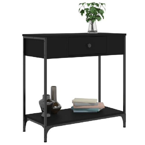 vidaXL-Tavolino-Consolle-Nero-75x345x75-cm-in-Legno-Multistrato
