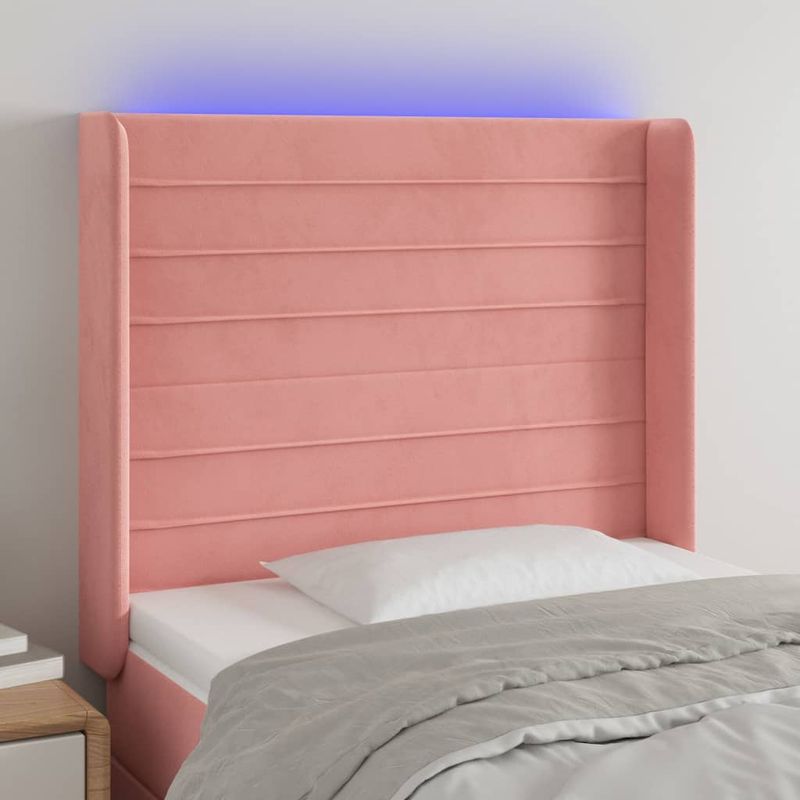 Testiera-a-LED-Rosa-183x16x78-88-cm-in-Velluto