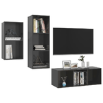 vidaXL-Set-Mobile-TV-3-pz-Grigio-Lucido-in-Truciolato