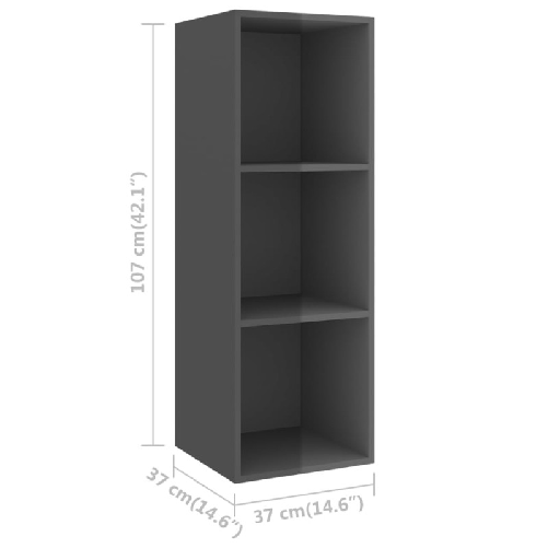 vidaXL-Set-Mobile-TV-3-pz-Grigio-Lucido-in-Truciolato
