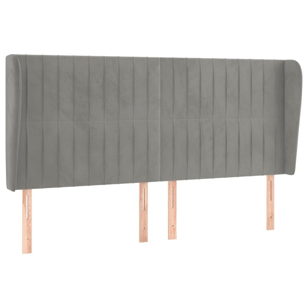 VidaXL Testiera ad Orecchio Grigio Chiaro 203x23x118/128 cm in Velluto
