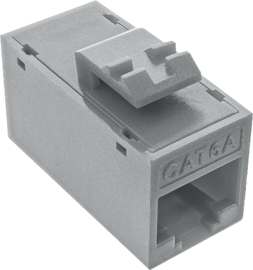 InLine 8er Pack Keystone RJ45 Buchse/Buchse ungeschirmt Cat.6A - Grau - 8er (76217)