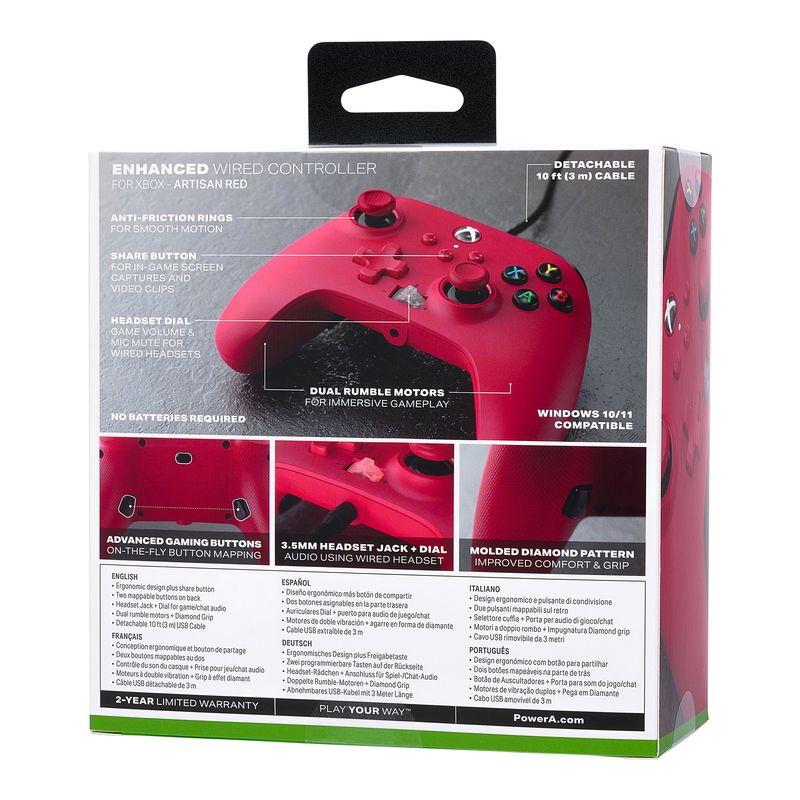 Controller-cablato-migliorato-PowerA-per-Xbox-Series-XS--Artisan-Red-ufficialmente-autorizzato-