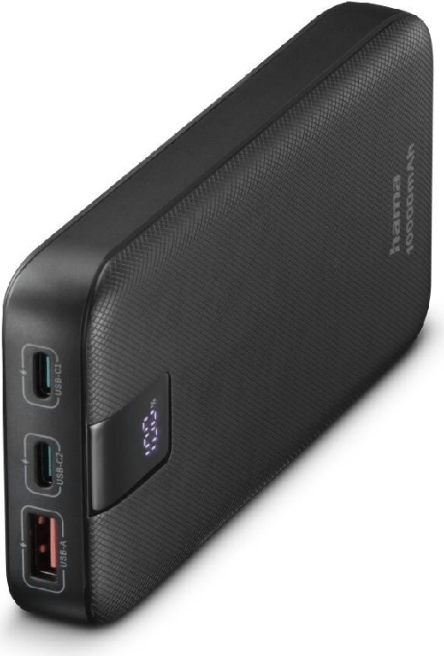 Hama-00201718-batteria-portatile-Polimeri-di-litio--LiPo--10000-mAh-Antracite--Hama-PD-10-10000mAh-Fast-Charge-Powerbank