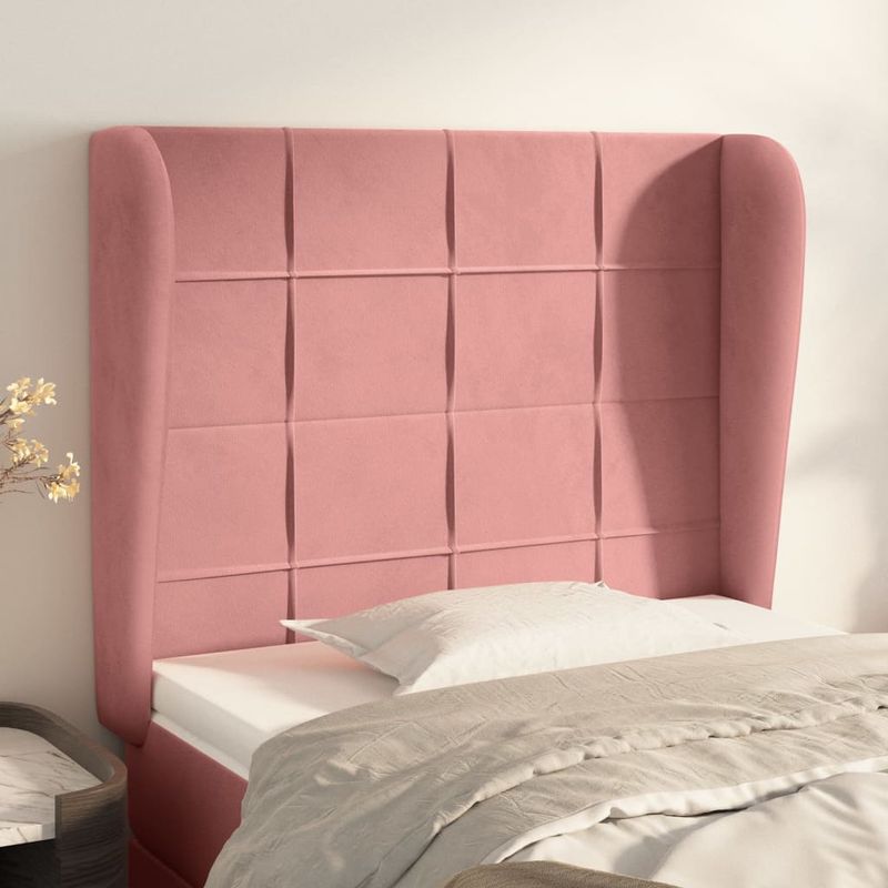 Testiera-ad-Orecchio-Rosa-103x23x78-88-cm-in-Velluto