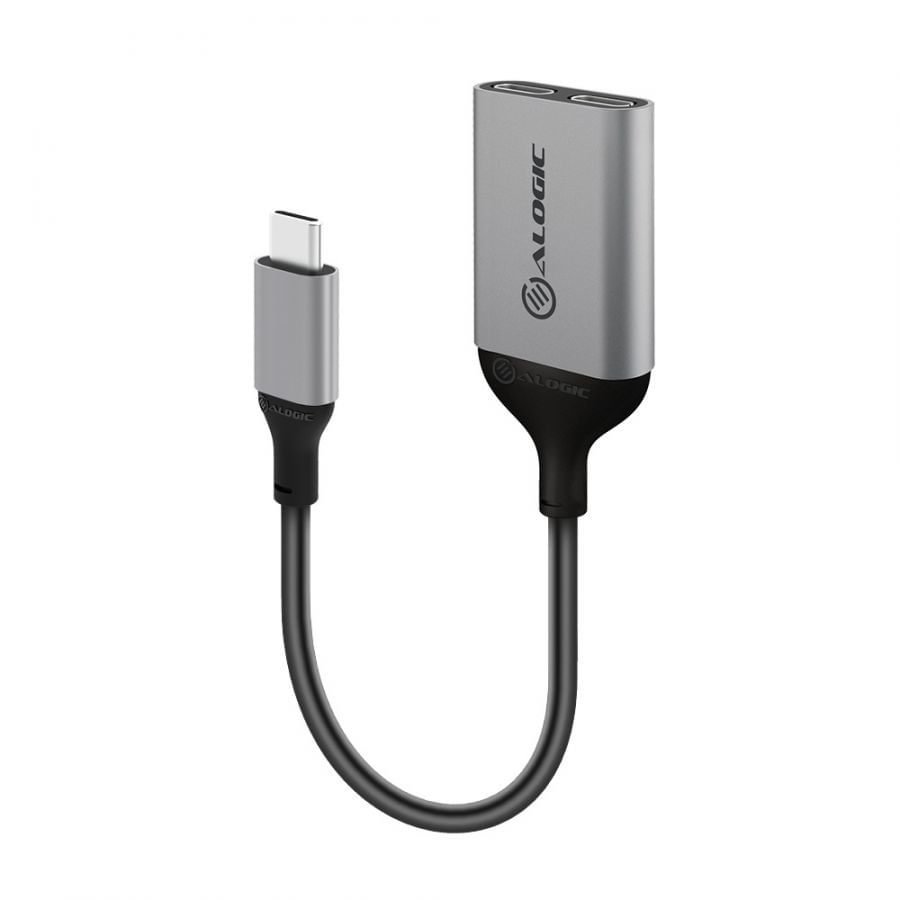 ALOGIC UL2CAPW-SGR hub di interfaccia USB 3.2 Gen 1 [3.1 Gen 1] Type-C Grigio (USB-C [MALE] TO USB-C [FEMALE] - AUDIO AN