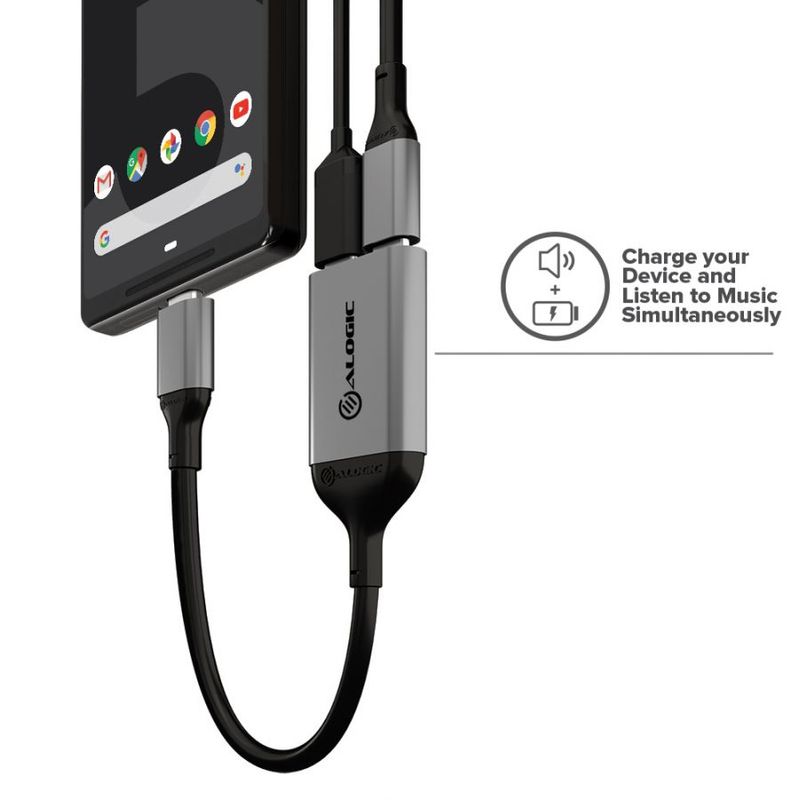 ALOGIC-UL2CAPW-SGR-hub-di-interfaccia-USB-3.2-Gen-1--3.1-Gen-1--Type-C-Grigio--USB-C--MALE--TO-USB-C--FEMALE----AUDIO-AN