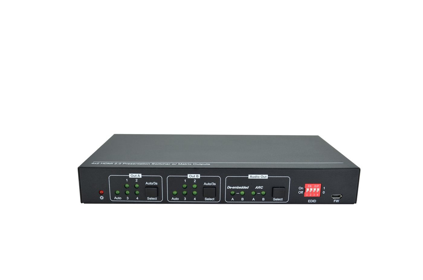 Vivolink VLHDMIMAT4X2RS interruttore a matrice Commutatore a matrice scalare 7,5 W (HDMI 2.0 4x2, Matrix switcher, - . -