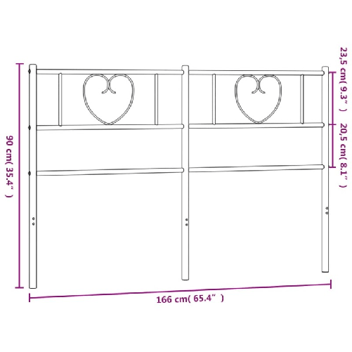 vidaXL-Testiera-in-Metallo-Nero-160-cm