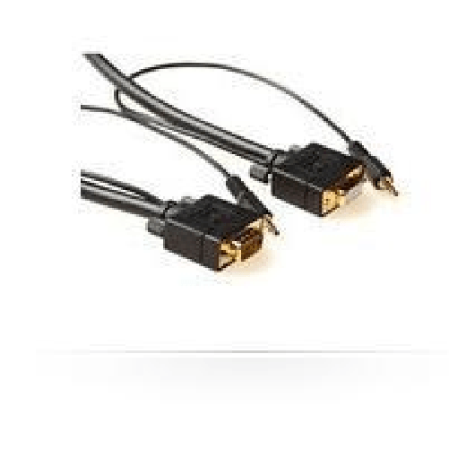 Microconnect-5m-HD15-3.5mm---HD15-3.5mm-VGA--D-Sub----3.5mm-Nero--SVGA-HD15-5m-M-F.-3.5MM---2X-3.5MM-30CM---30CM-M-M---