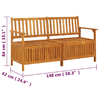 vidaXL-Cassapanca-148-cm-in-Legno-Massello-di-Acacia