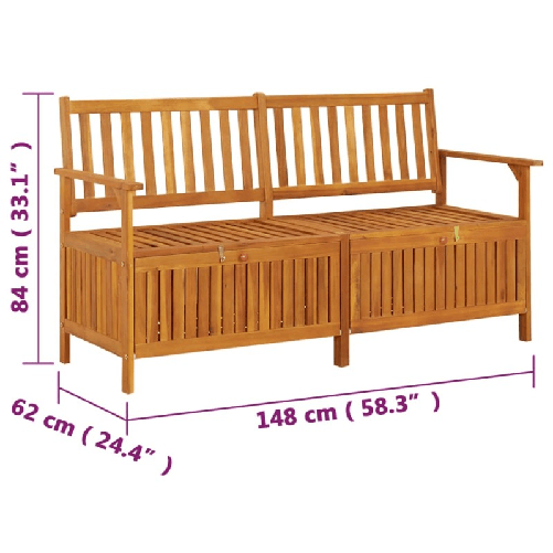 vidaXL-Cassapanca-148-cm-in-Legno-Massello-di-Acacia