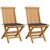 vidaXL-Sedie-da-Giardino-con-Cuscini-Antracite-2-pz-Massello-di-Teak