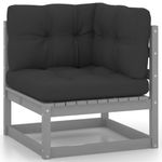 vidaXL-Set-Divani-da-Giardino-9-pz-Grigio-Cuscini-Massello-di-Pino