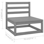 vidaXL-Set-Divani-da-Giardino-9-pz-Grigio-Cuscini-Massello-di-Pino
