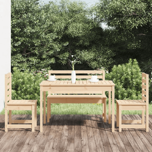 vidaXL-Set-da-Pranzo-per-Giardino-4-pz-in-Legno-Massello-di-Pino