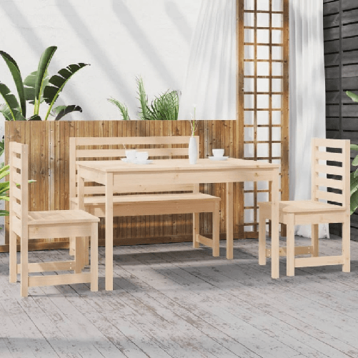 vidaXL-Set-da-Pranzo-per-Giardino-4-pz-in-Legno-Massello-di-Pino