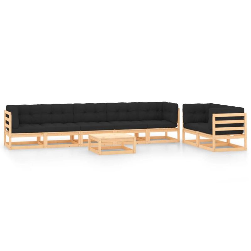 vidaXL-Set-Salotto-Giardino-8-pz-Cuscini-Antracite-Legno-Massello-Pino
