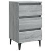 vidaXL-Comodino-con-Gambe-in-Metallo-Grigio-Sonoma-40x35x69-cm