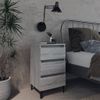 vidaXL-Comodino-con-Gambe-in-Metallo-Grigio-Sonoma-40x35x69-cm