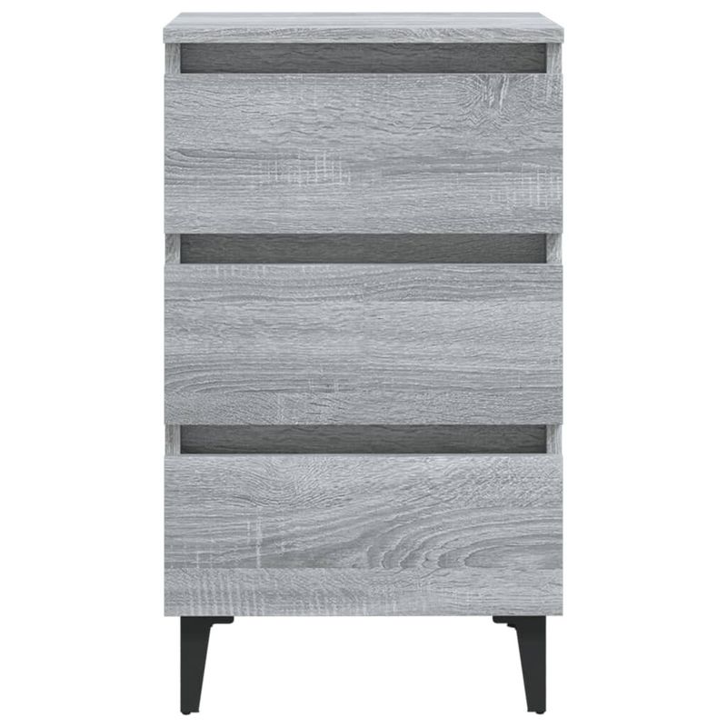vidaXL-Comodino-con-Gambe-in-Metallo-Grigio-Sonoma-40x35x69-cm