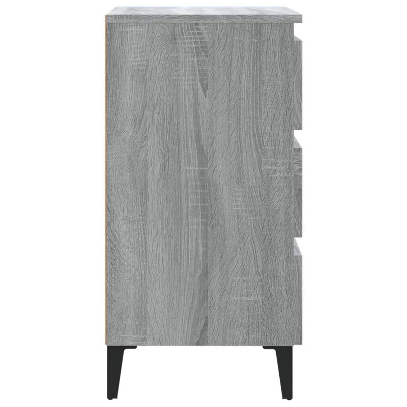 vidaXL-Comodino-con-Gambe-in-Metallo-Grigio-Sonoma-40x35x69-cm