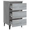 vidaXL-Comodino-con-Gambe-in-Metallo-Grigio-Sonoma-40x35x69-cm