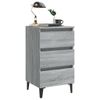 vidaXL-Comodino-con-Gambe-in-Metallo-Grigio-Sonoma-40x35x69-cm