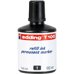 Edding T100 Flacone di ricarica per pennarello indelebile - Capacità 100 ml - Colore nero