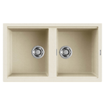Elleci-Lavello-Incasso-2-vasche-86x51-Best-450-Granitek-Bianco-Antico-LGB45062