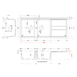 Elleci-Lavello-Incasso-2-vasche-116x51-Best-500-Granitek-Grigio-Aluminium-LMB50079