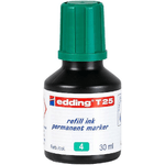 Edding T25 Flacone di ricarica per pennarello indelebile - Capacità 30 ml - Colore verde