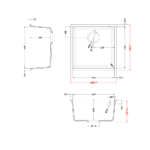 Elleci-Lavello-Incasso-1-vasca-44x44-Quadra-102-Sottotop-Granitek-Grigio-Tortora-LGQ10243BSO
