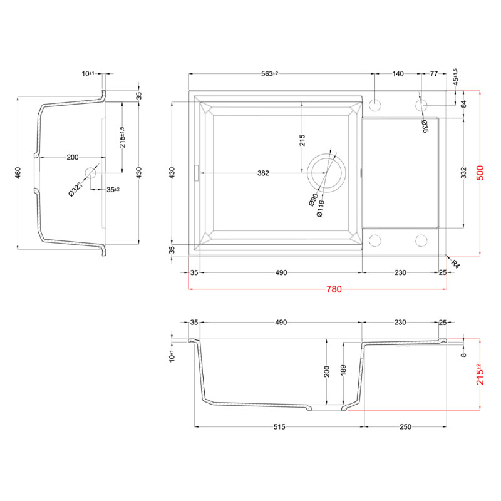 Elleci-Lavello-Incasso-1-vasca-78x50-Easy-310-Granitek-Grigio-Cemento-LGY31048